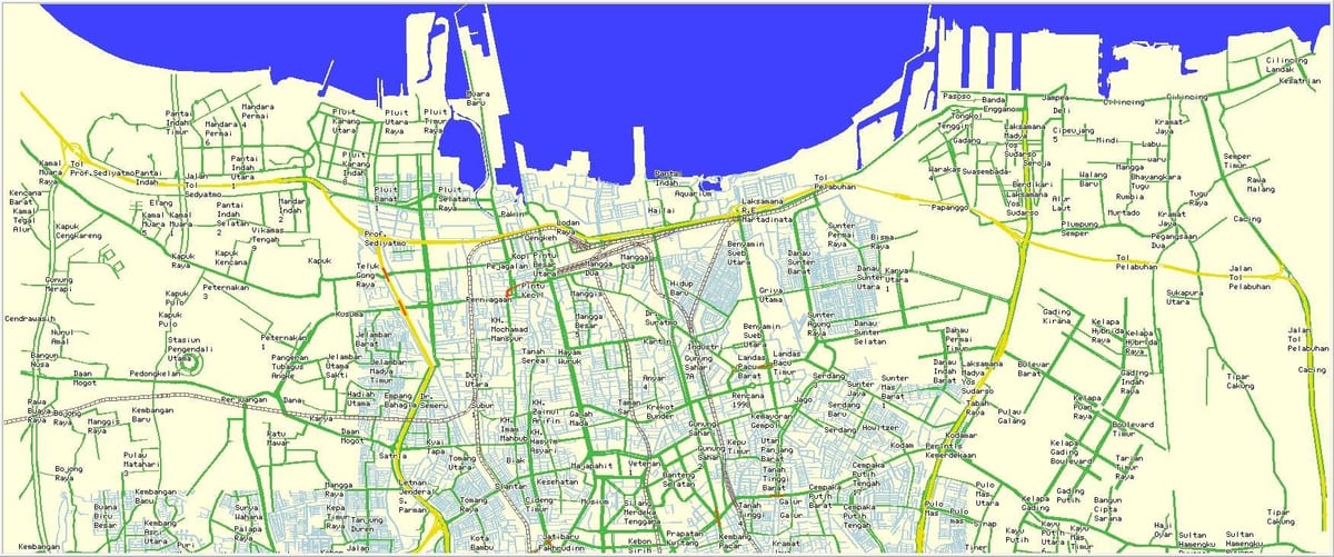 মানচিত্র উত্তর জাকার্তা