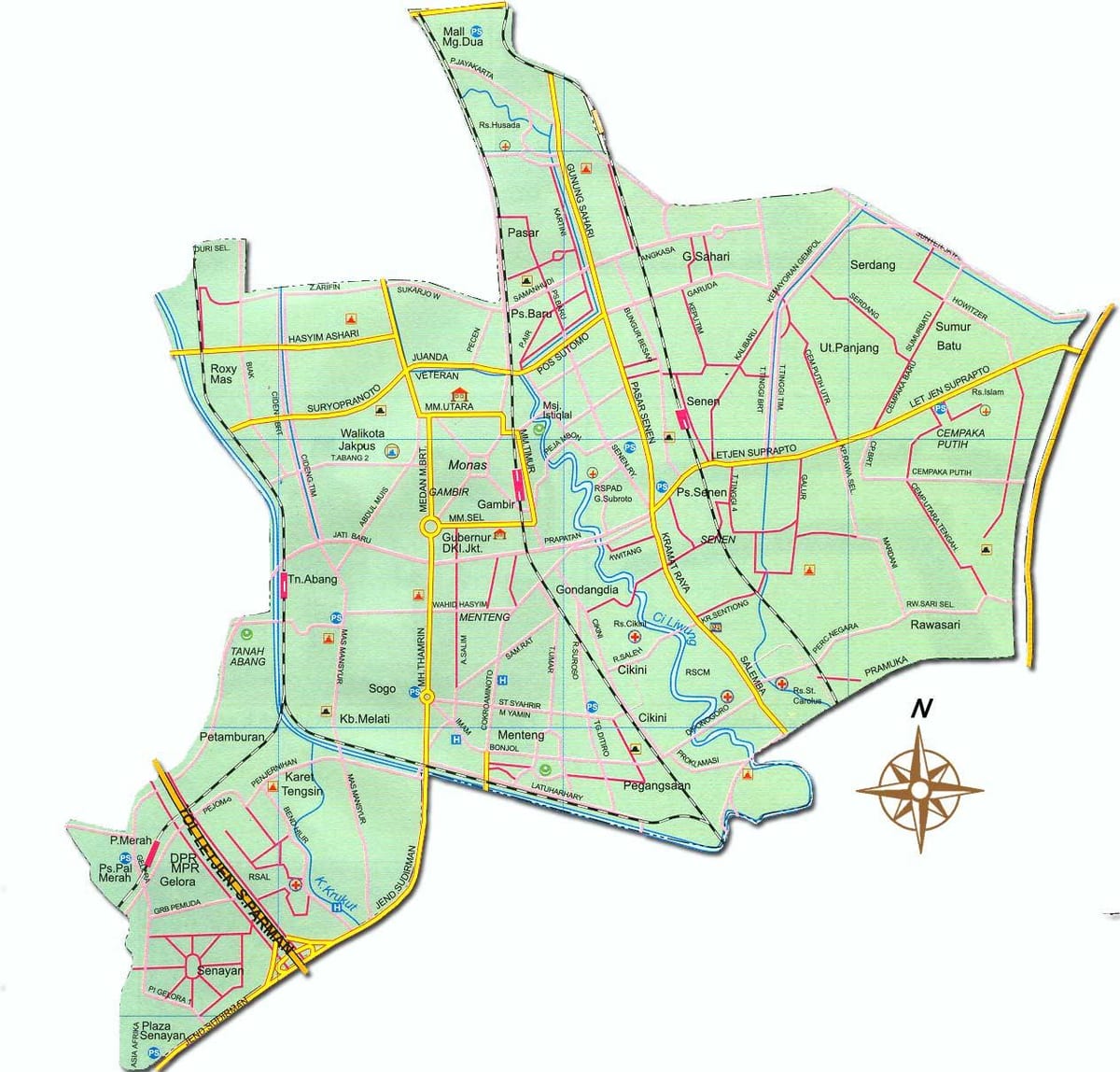 মানচিত্র, Jakarta pusat