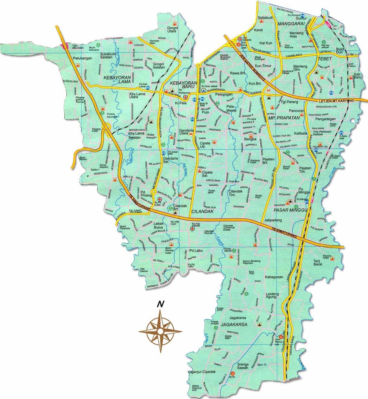 মানচিত্র, Jakarta selatan