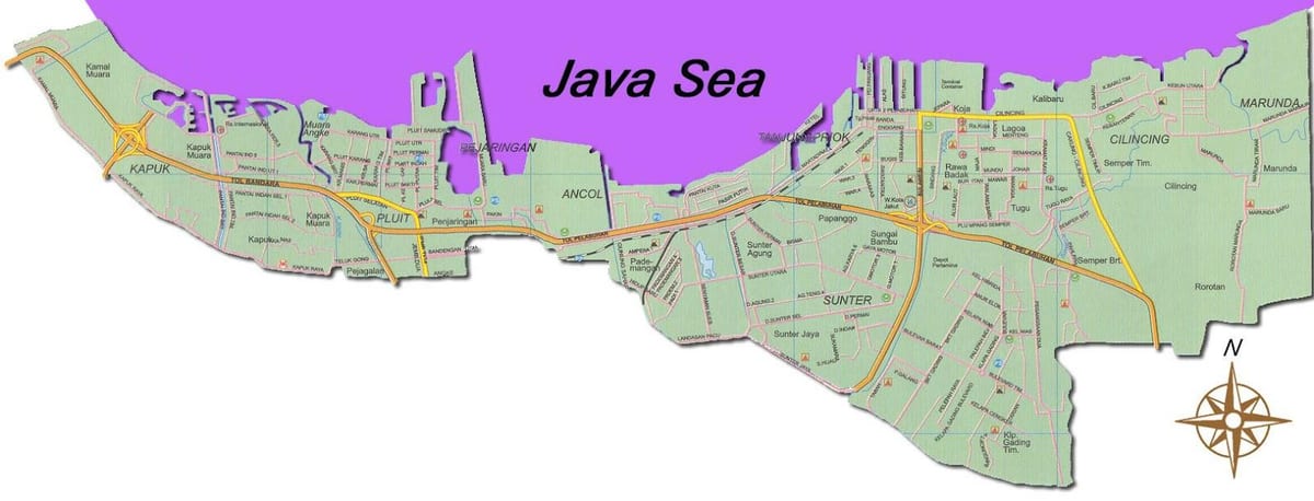 Jakarta utara মানচিত্র