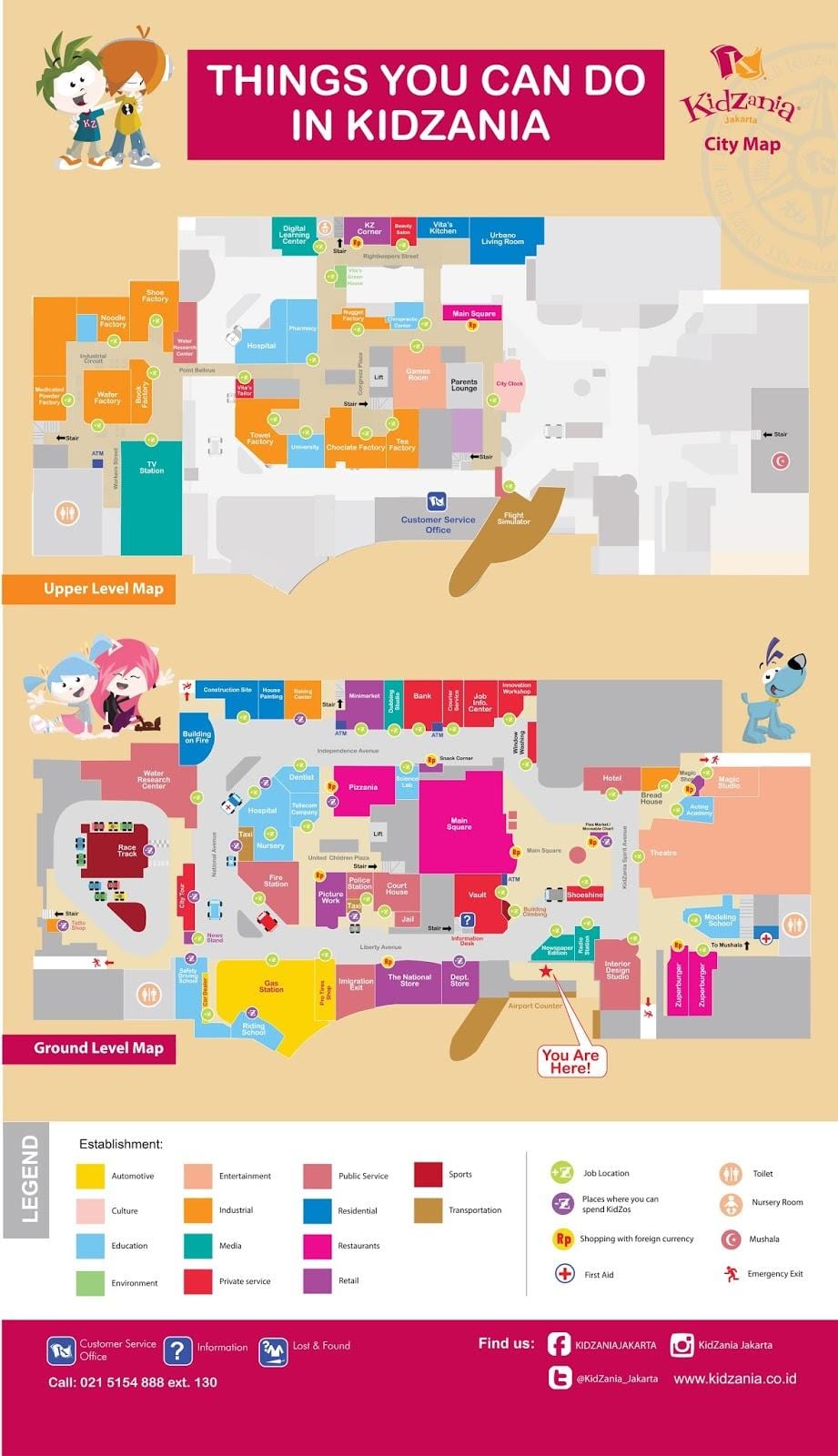 মানচিত্র, kidzania জাকার্তা