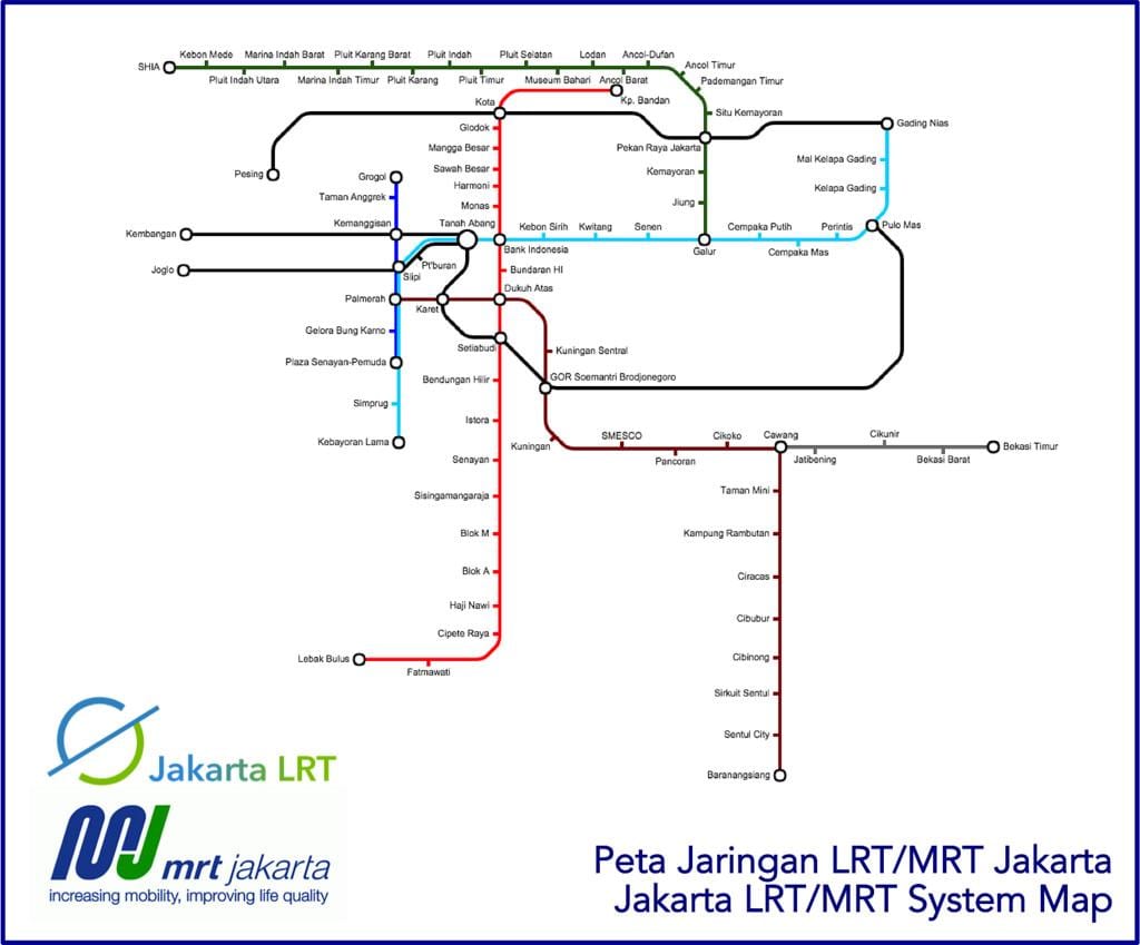 জাকার্তা lrt মানচিত্র