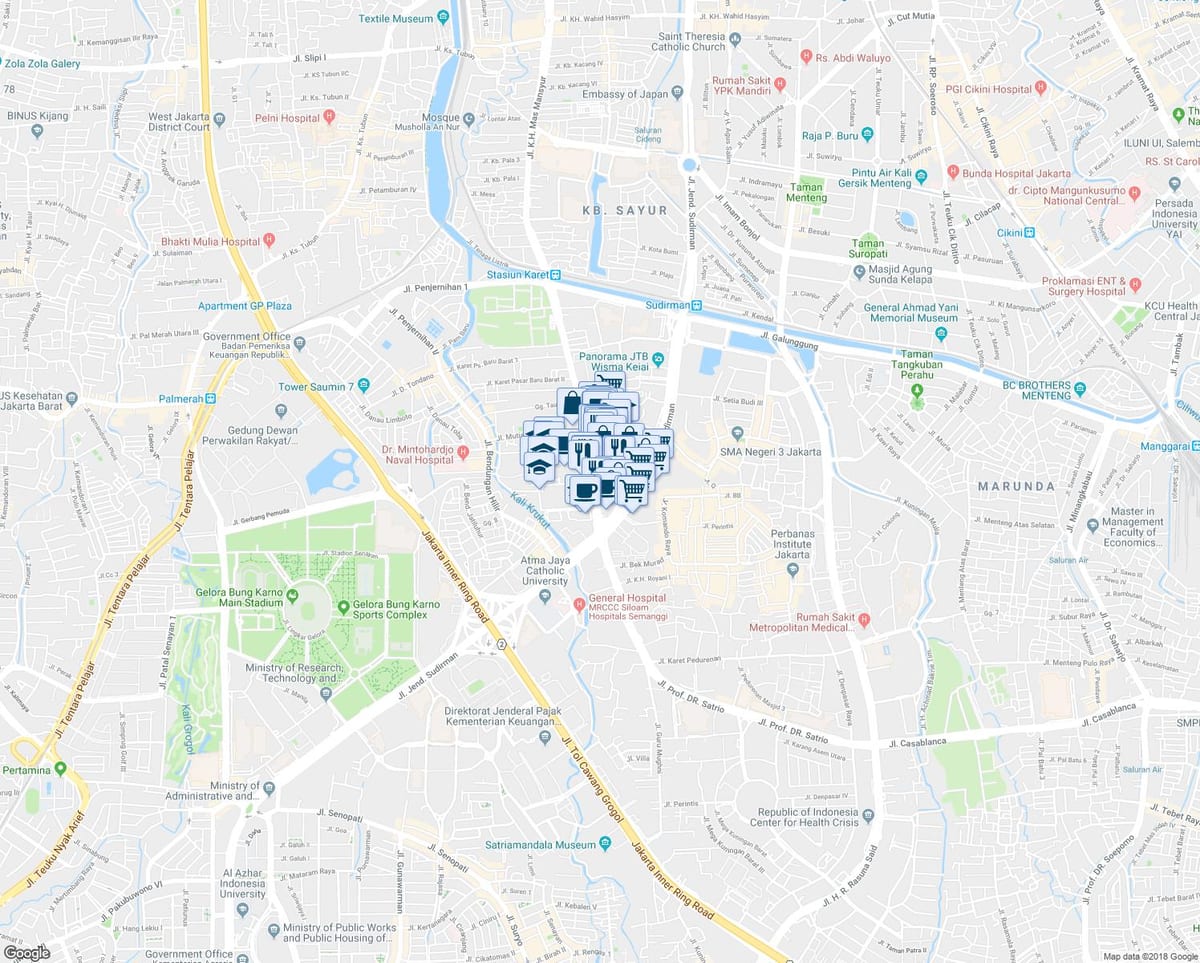 sudirman, জাকার্তা মানচিত্র