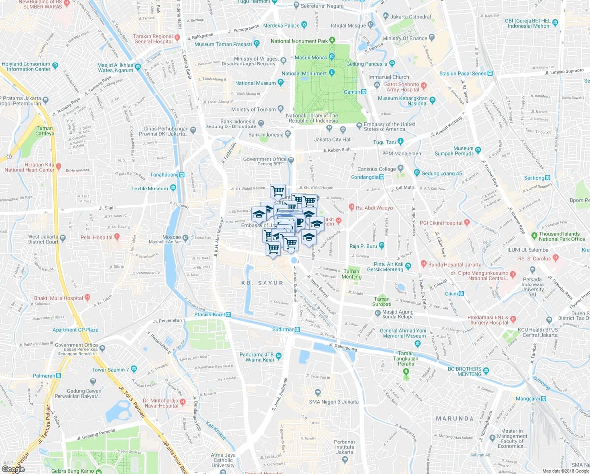 মানচিত্র thamrin জাকার্তা