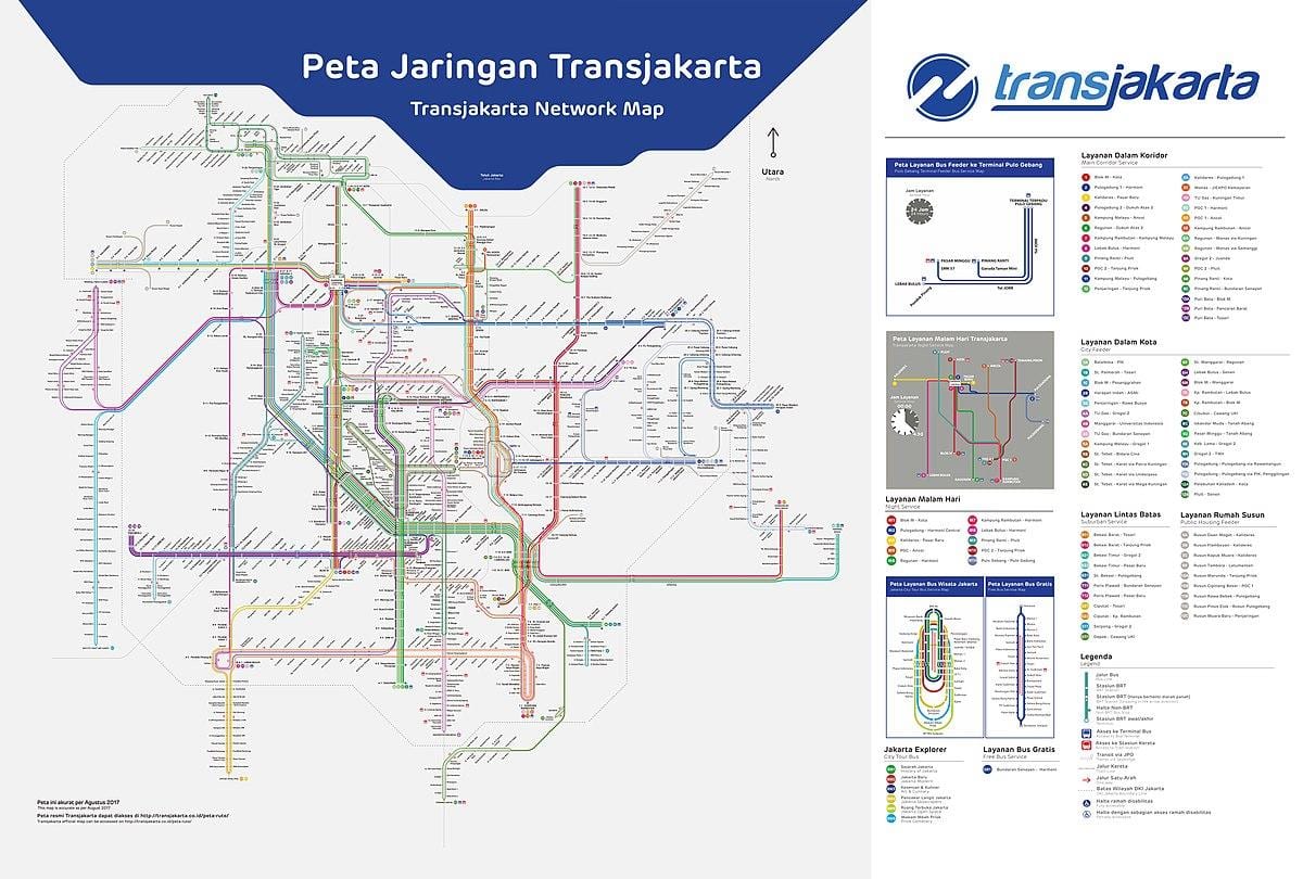 transJakarta রুট ম্যাপ